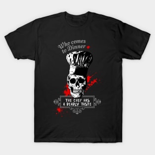 Skull Chef-Culinary-Cookery-Humor-Ironic T-Shirt